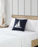 Nautica Sailboat Horizons Embroidered Square Pillow, 20" X 20"