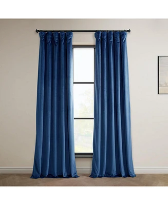 Half Price Drapes Pisces Blue Heritage Plush Velvet Room Darkening Curtain