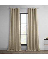 Half Price Drapes Thatched Tan Grommet Textured Faux Linen Room Darkening Curtain