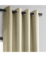 Half Price Drapes Thatched Tan Grommet Textured Faux Linen Room Darkening Curtain