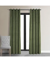 Half Price Drapes Hunter Green Grommet Signature Velvet Blackout Curtain