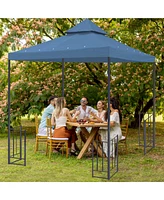 Yescom 8x8Ft 2-Tier Gazebo Top Replacement UV30+ for 2 Tier Outdoor Patio Canopy Cover Party Backyard Garden