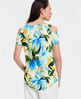 Jm Collection Women's Printed Short-Sleeve Top, Exclusively at Macy's