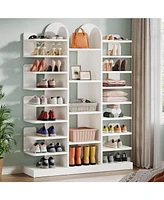 Tribesigns 13-Tier Shoe Rack, Freestanding Tall Entryway Shoe Organizer with Open Shelves, 40 Pairs Wide Wooden Shoe Shelf Shoe Storage Cabinet for En