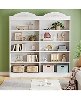 Tribesigns 73 Inch Tall Bookcase, Modern 5-Shelf White Library Bookshelf with Storage Shelves