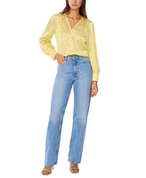 Vince Camuto Women's Abstract-Print V-Neck Top