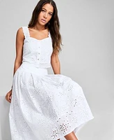 Now This Womens Sleeveless Eyelet Tank Top Midi Skirt Exclusively At Macys