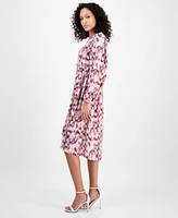 Boss Orange Women's Printed Long-Sleeve Fit & Flare Dress