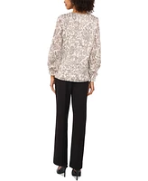 Vince Camuto Women's Paisley-Print Blouson-Sleeve V-Neck Top