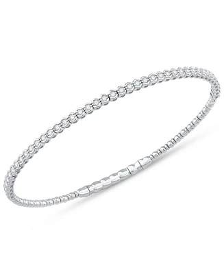 Diamond Half Bezel Flexible Bangle Bracelet (1/2 ct. t.w.) in 10k White Gold