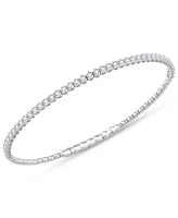 Diamond Half Bezel Flexible Bangle Bracelet (1/2 ct. t.w.) in 10k White Gold