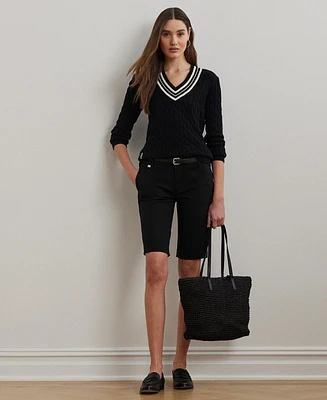 Lauren Ralph Twill Stretch Bermuda Shorts