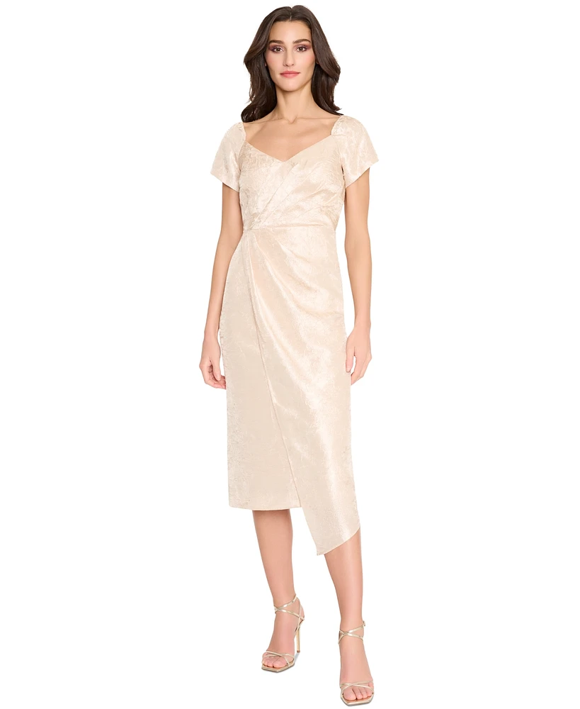 Tahari Women's Sweetheart-Neck Asymmetric-Hem Midi Dress