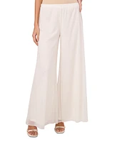 Msk Petite High-Rise Pull-On Palazzo Glitter Pants