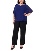Msk Plus Rhinestone-Trim Overlay Cape Top