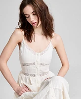 And Now This Women's Lace-Inset Fit & Flare Maxi Dress, Exclusively at Macy's