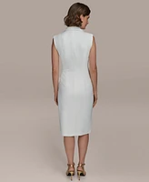 Donna Karan New York Women's Button-Front Chain-Trim Dress