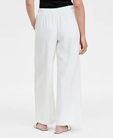Jm Collection Women's Linen Blend Wide-Leg Pull-On Pants, Exclusively at Macy's