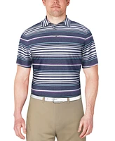 Pga Tour Men's Short Sleeve Striped Polo Shirt