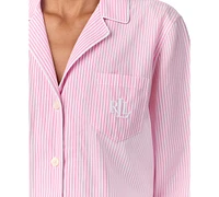 Lauren Ralph Lauren Women's Long-Sleeve Notched-Collar Pajama Set