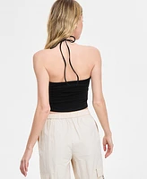 Bar Iii Women's Smocked Halter Top, Exclusively at Macy's