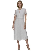 Karl Lagerfeld Paris Women's Lace Keyhole Midi Dress