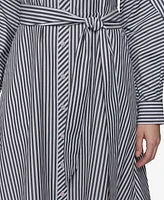 Karl Lagerfeld Paris Women's Poplin Striped Shirtdress