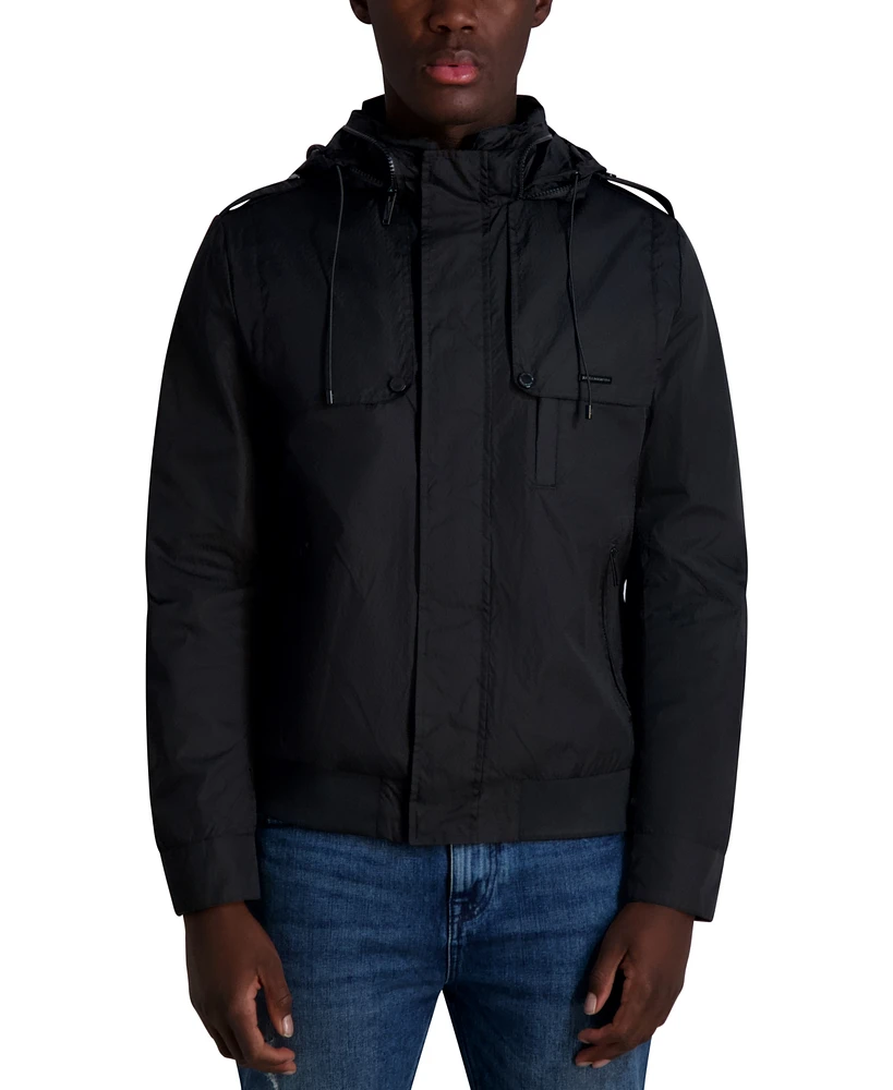 Karl Lagerfeld Men's Ripstop Tech Bomber Jacket