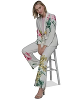 Karl Lagerfeld Paris Women's Placed Floral Notch-Collar Blazer