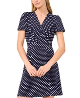 CeCe Women's Knit Flutter-Sleeve Faux-Wrap Dress