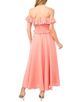 CeCe Women's Off-the-Shoulder Smocked Maxi Dress