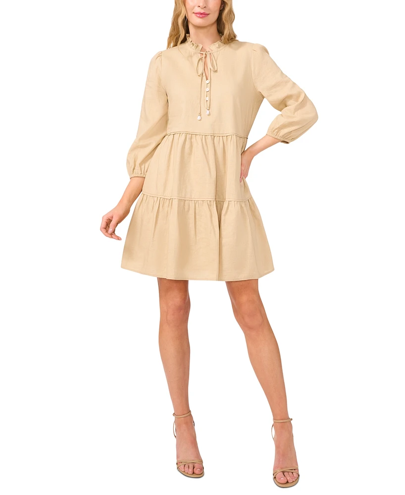 CeCe Women's 3/4-Sleeve Tiered Mini Dress