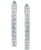 Diamond Small Hoop Earrings (1 ct. t.w.) 14K White or Yellow Gold