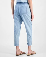 Nautica Jeans Women's Striped Floral Jogger Pants