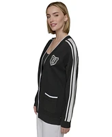 Karl Lagerfeld Paris Women's Varsity Patch Cardigan