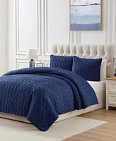 Seventh Studio Leaf Solid Pinsonic Microfiber -Pc. Quilt Set