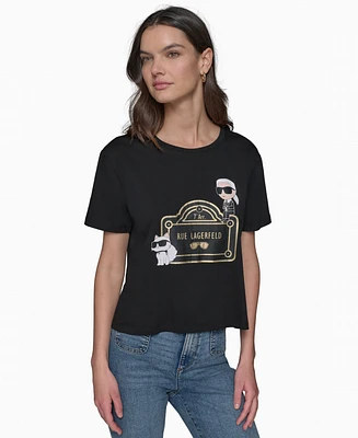 Karl Lagerfeld Paris Women's Rue Boxy T-Shirt