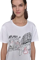 Karl Lagerfeld Paris Women's Scene Bonjour T-Shirt