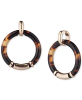 Lauren Ralph Lauren Gold-Tone Tortoise Shell Look Door Knocker Drop Earrings