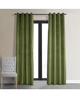 Half Price Drapes Basque Green Grommet Signature Velvet Blackout Curtain