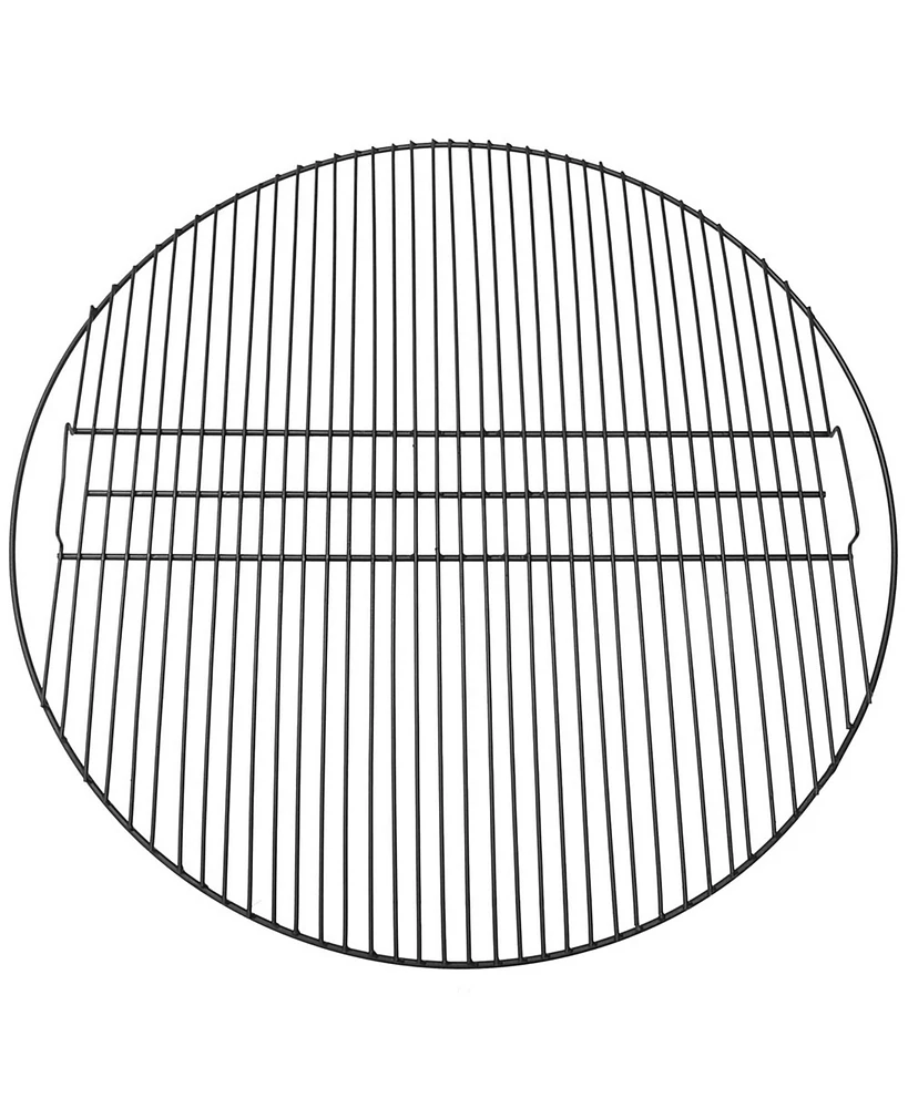 Round Outdoor Fire Pit Cooking Grate - Heavy-Duty Black Steel Grilling Rack - 40-Inch