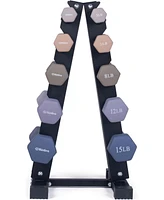 Bintiva Earthtone Dumbbell Kit With Stand