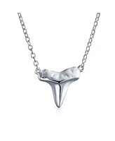 Bling Jewelry Nautical Fisherman Shark Tooth Pendant Necklace in Sterling Silver