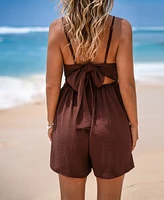 Women's Dusk to Dawn Brown Cover-Up Romper