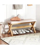 Upholstered Entryway Bench with Thick Padded Seat Comfortable and Stylish Seating for Hallway or Entryway