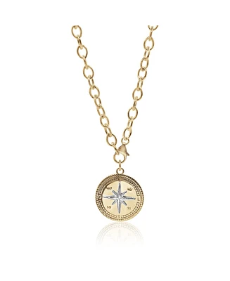 Non-Tarnishing 14k Gold Filled Chain with Vermeil Compass Charm