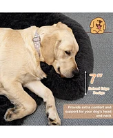 44"x 40"x 32" Plush Calming Dog Couch Bed with Anti-Slip Bottom