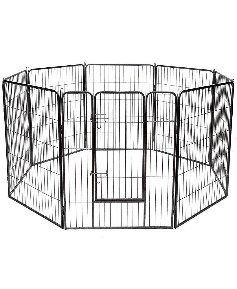 8 Metal Panel Heavy Duty Pet Playpen Dog Fence with Door