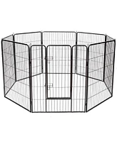 8 Metal Panel Heavy Duty Pet Playpen Dog Fence with Door