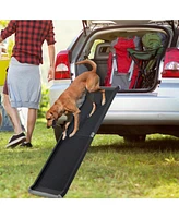 63 Feet Upgrade Folding Pet Ramp Portable Dog Ramp with Steel Frame